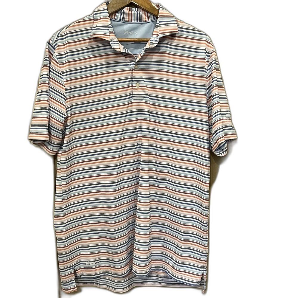 Johnnie-O Hangin’ Out Polo Shirt Men Large Short Sleeve Golf  Polyester